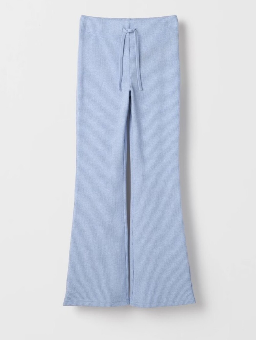 SO Light Blue Ribbed Flare Joggers with Drawstring